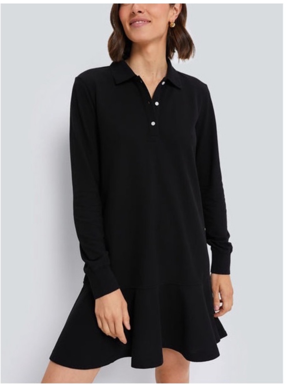 TUCKERNUCK
Black Long Sleeve Pique May Polo Dress